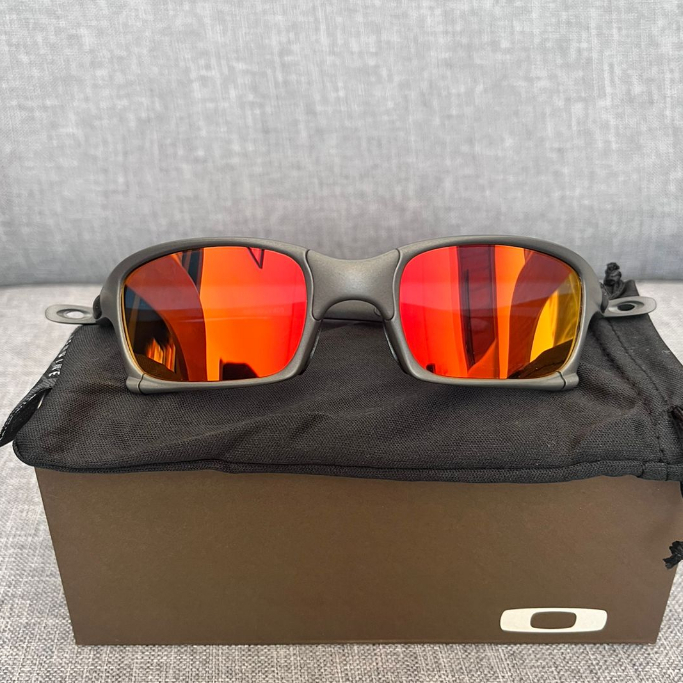Óculos de Sol Juliet X Squared Lente Vermelha Dark Ruby Premium Completa com Caixinha e Saquinho