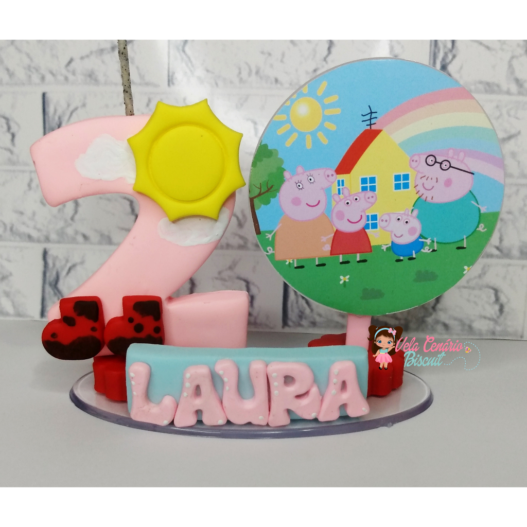 Vela Peppa Pig - Para Bolo, Aniversário E Festa