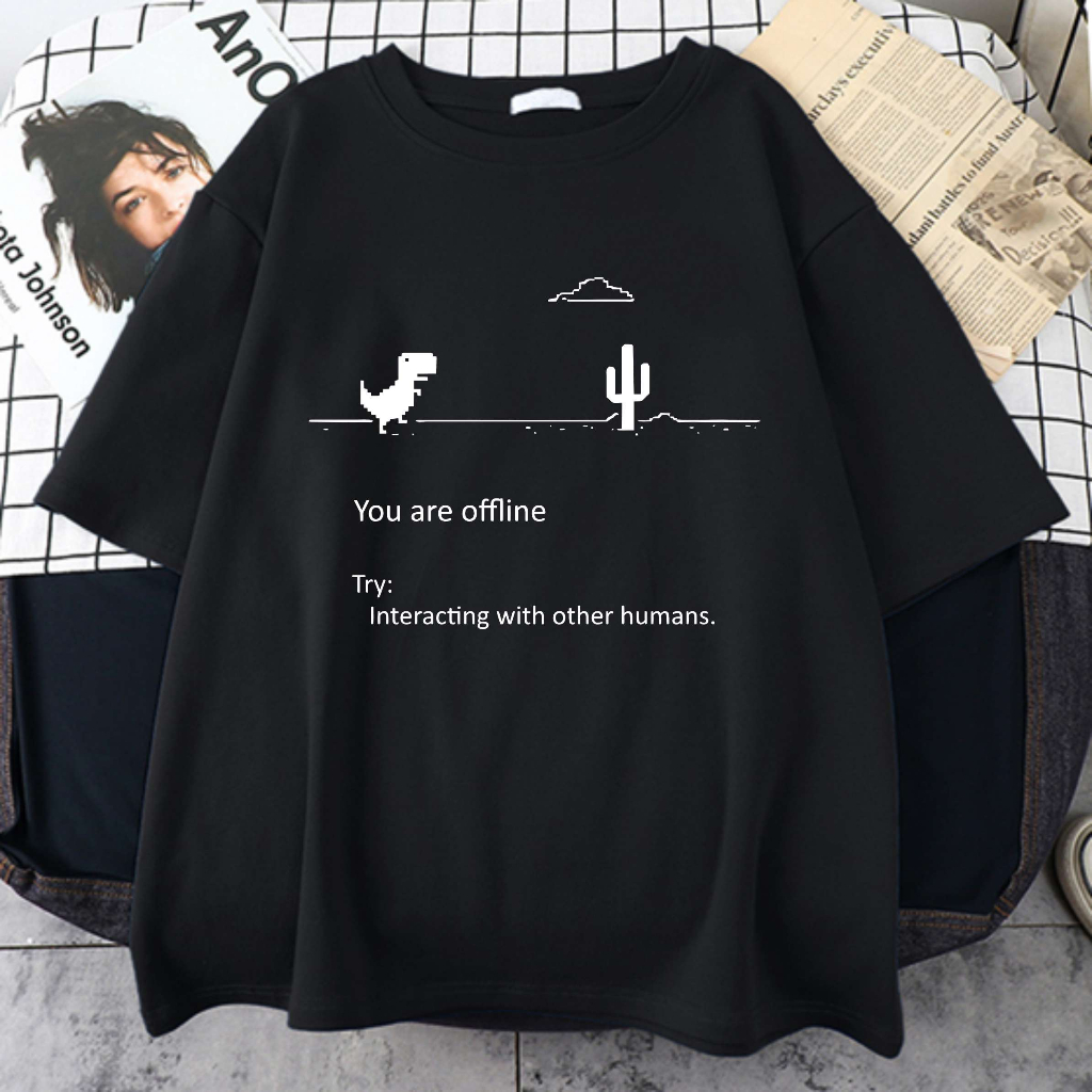 Camiseta Dinossauro Offline Game Tumblr Aesthetic Unissex
