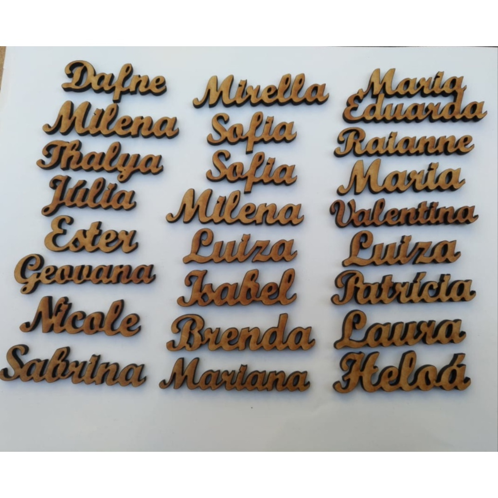 Kit Nome Personalizado 5cm 50 a 120 Peças MDF 3mm | Shopee Brasil