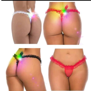 Calcinha pisca pisca rebola pro pai com botão led luminoso / Temos Plus Size e Kits / Tanga / Fio dental / renda / tule / lingerie