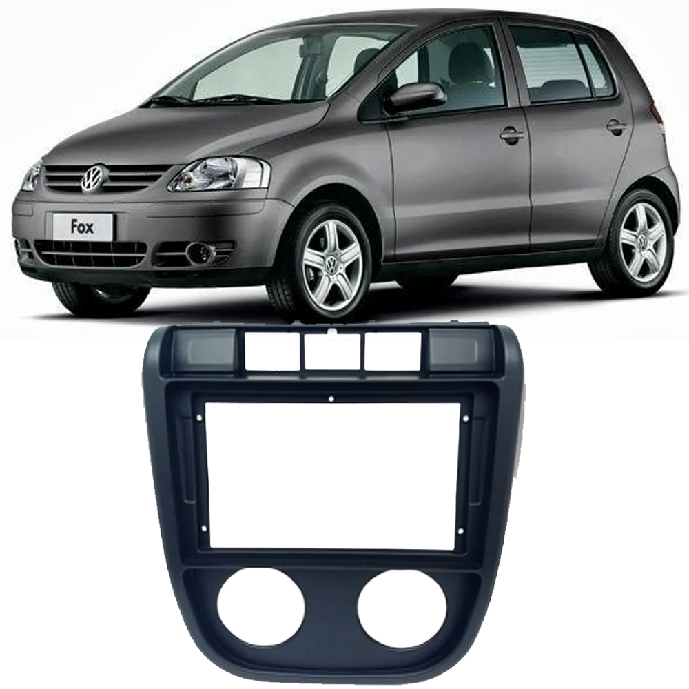 Moldura Painel Volkswagen Fox 2003 a 2009 Fiamon Preta Padrão Chinês Japonês 2din