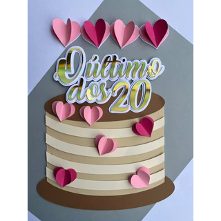 Topo de Bolo - O Último dos 20 (Topper) 3d