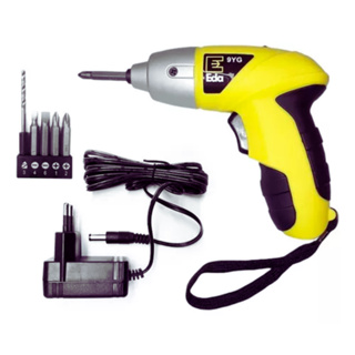 Parafusadeira Profissional a Bateria Recarregável 4.8V com Lanterna LED Bivolt Incluso 1 Broca e 4 Bits