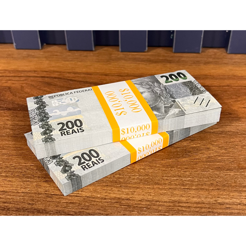 Notas de Dinheiro Falsa Realistas - 200 Reais - 50 Unid. | Shopee Brasil