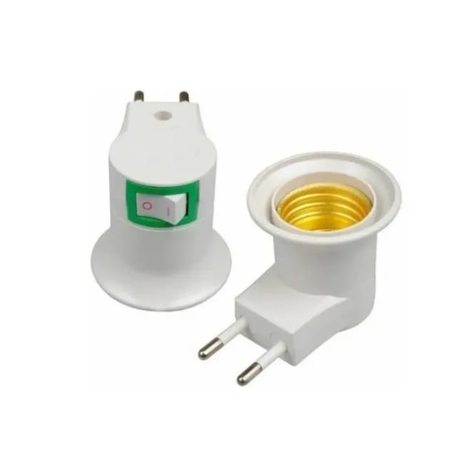 KIT 2 Soquete Bocal P/lâmpada E27 Tomada Botão Liga Desliga