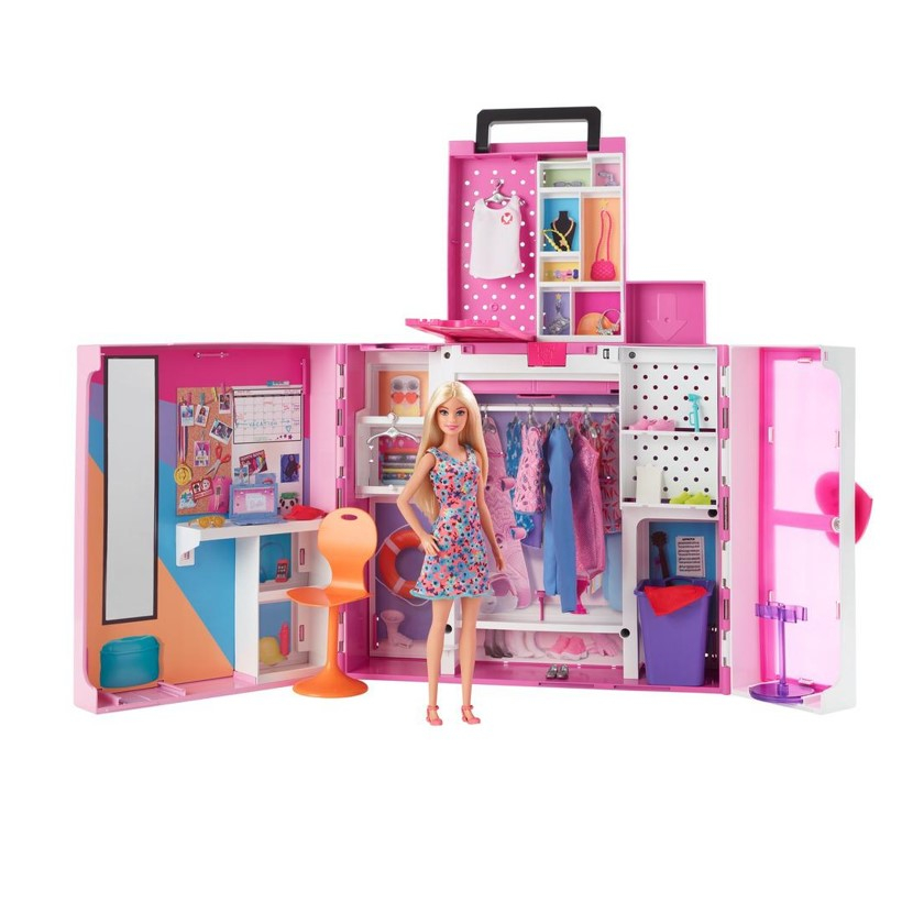 Barbie Guarda Roupa de Moda Conjunto Estilista e Armário - Mattel