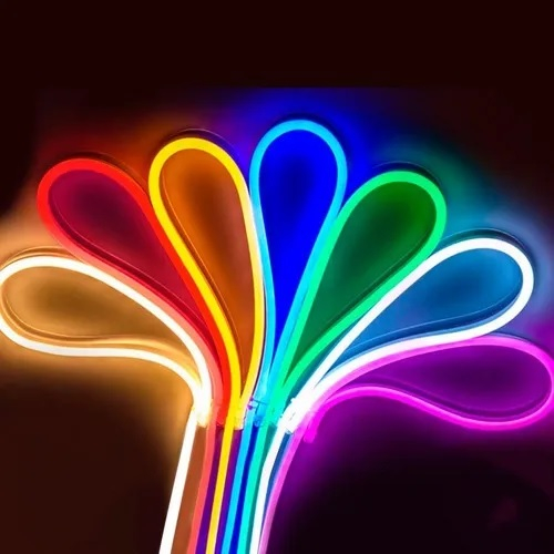 KIT Fita 5 metros Led Neon Silicone Corte 2,5cm Flex 12v Alto Brilho Varias Cores + fonte 5A Decoração Gamer