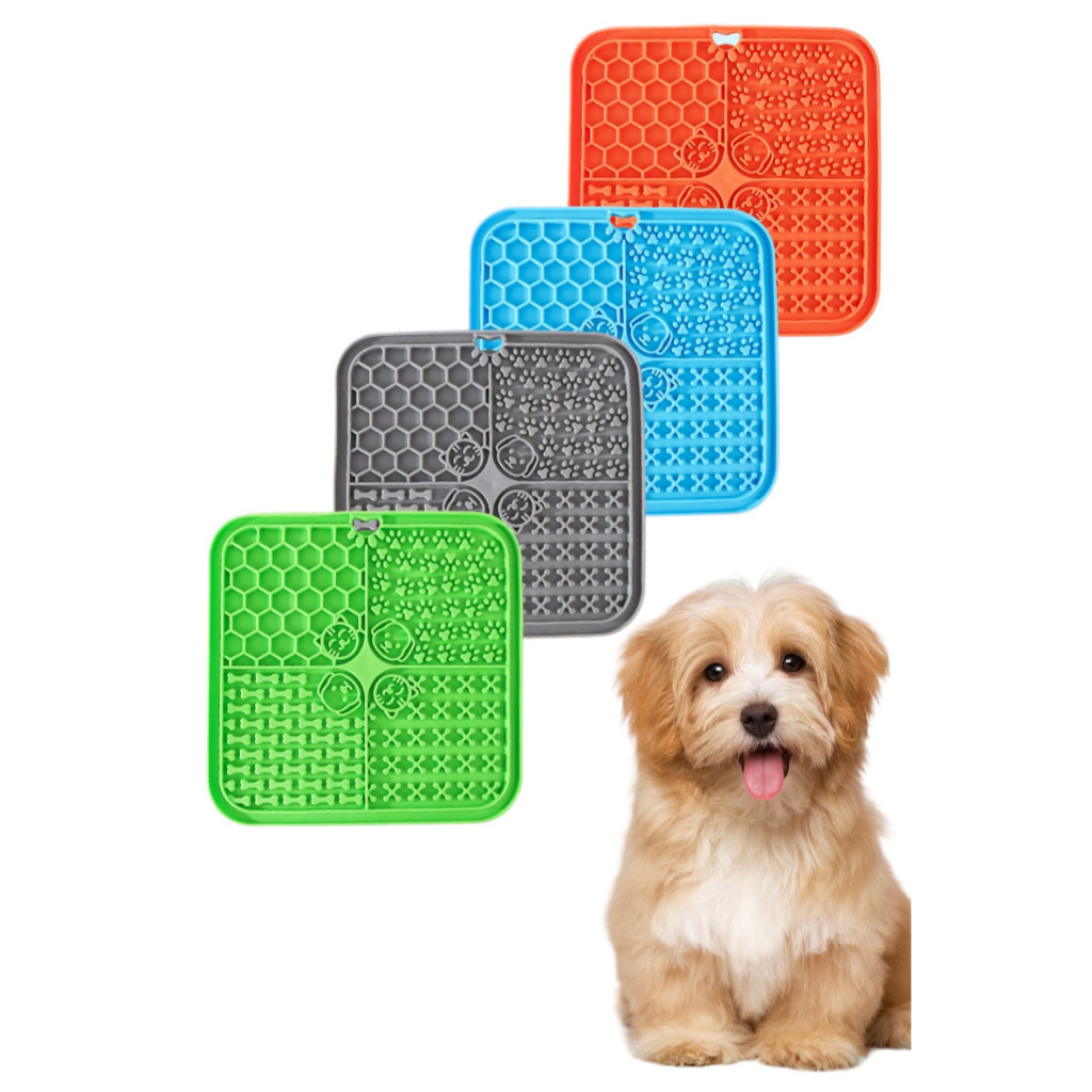 Tapete Comedouro Lento De Lamber P/ Cães E Gatos Pet Banho Stress Comida Pastosa