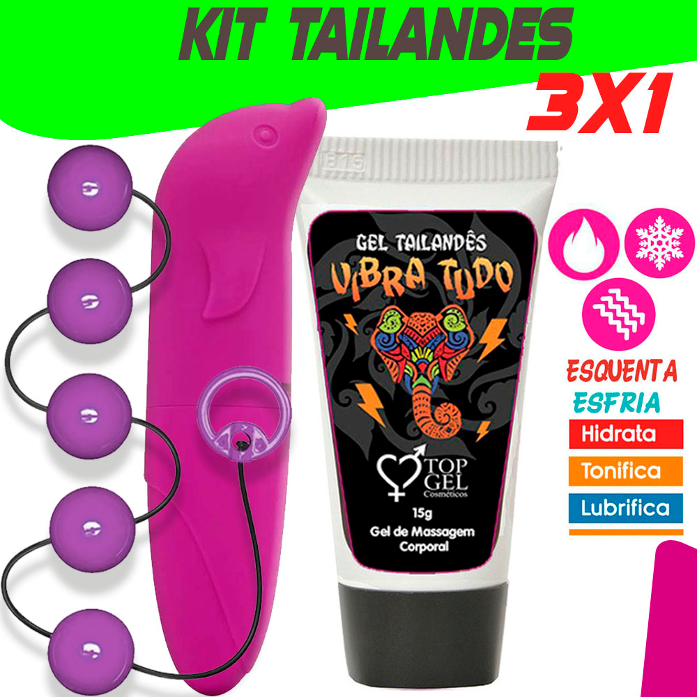 Kit Sex Shop Tailandes 3 Em 1 sexy - Top Gel Produtos Eróticos e brinquedos  sexuais casal uso adulto