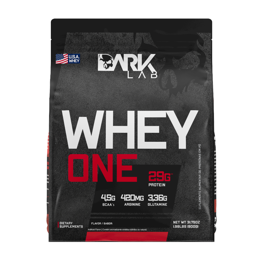 Whey Protein One Sabores Refil 900g Dark Lab – BCAAs, Glutamina, Arginina