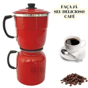 Cafeteira Vermelha em Alumínio Italiana para Fogão Bialeti Econômica 1,5 Litros