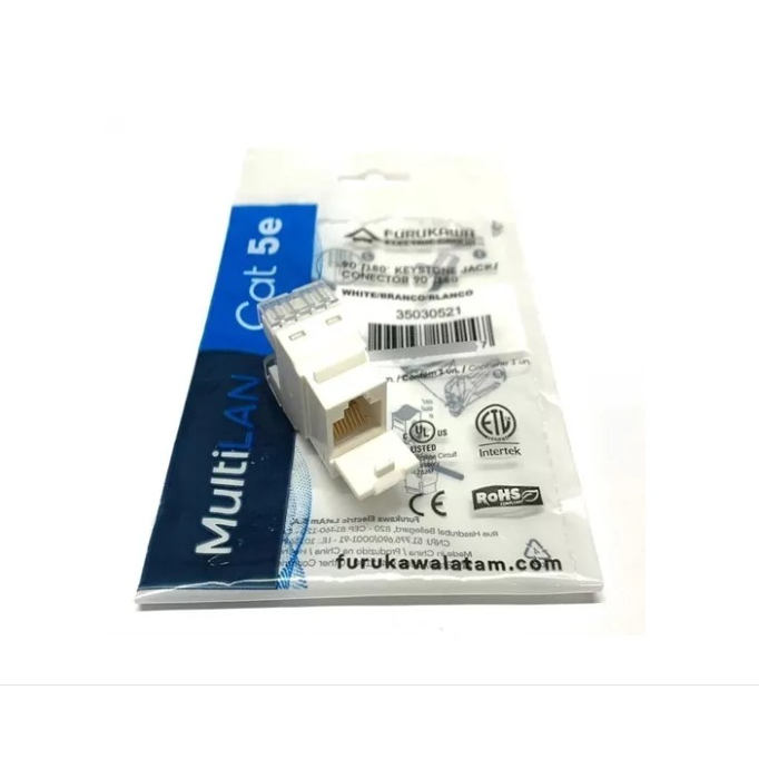 5 Keystone Jack Rj45 Femea Multilan Cat5e Furukawa Branco Shopee Brasil