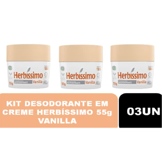 Kit 03un Desodorante Creme Herbissimo Vanilla 55g