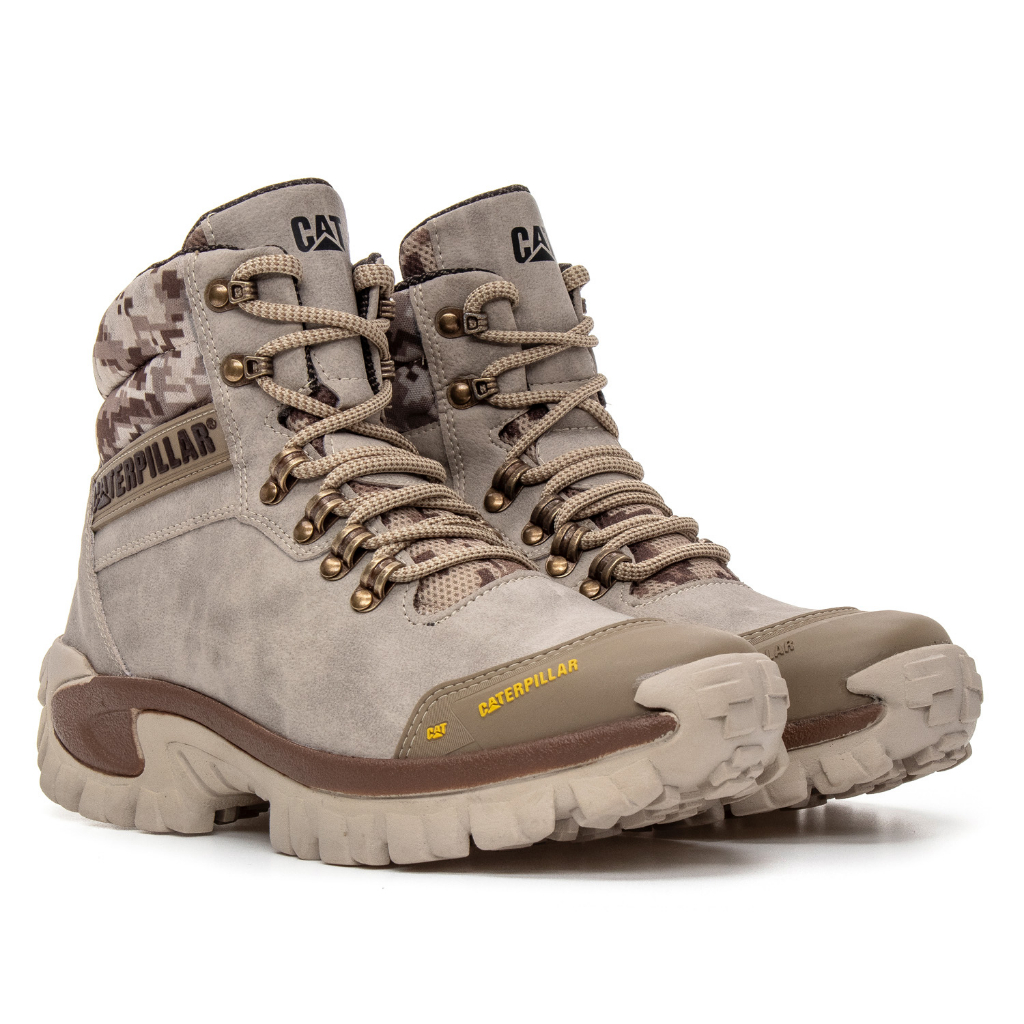 Bota Caterpillar de Couro Coturno Masculino Ref. 2190 Cor Black