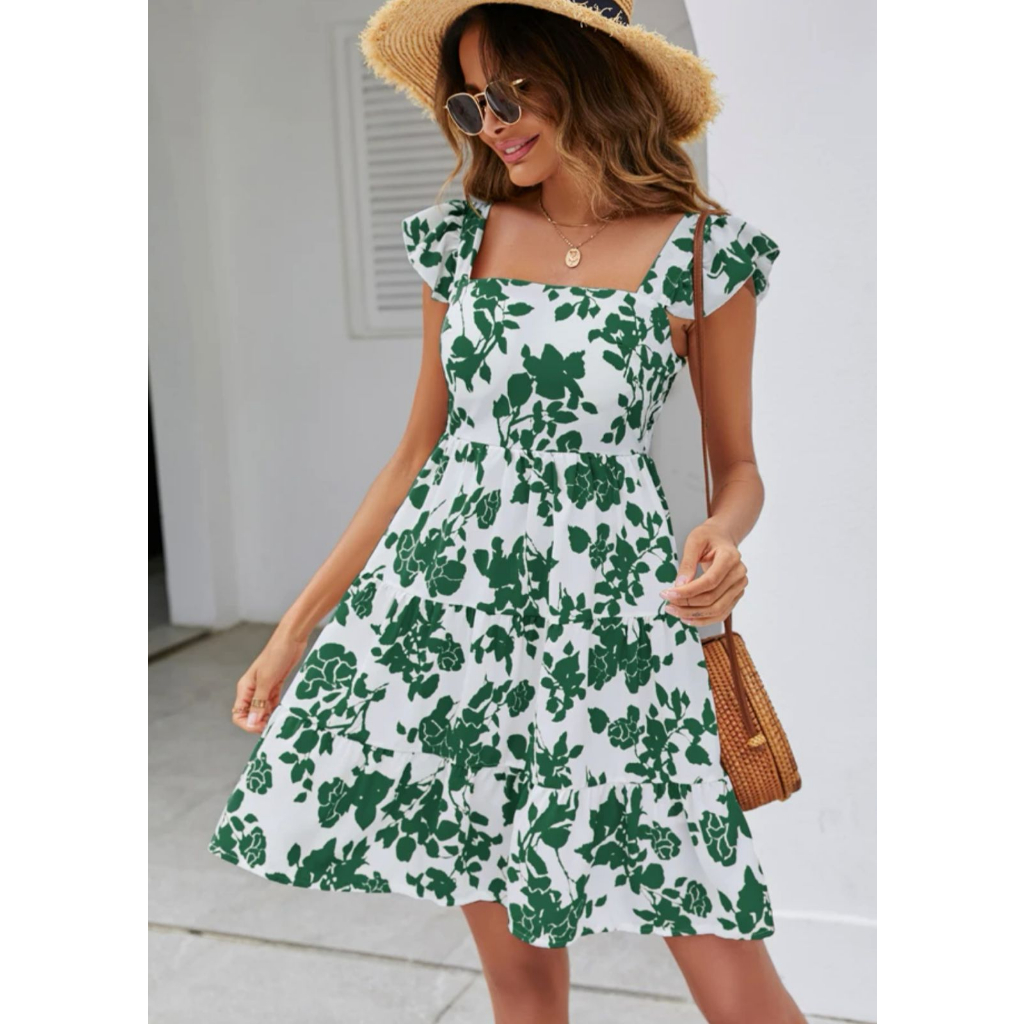 vestido estampado lastex\ceda coreana\MD8037