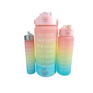 Garrafa De Agua 2l - 800ml - 300ml Kit Com 3 Coloridas Ka080