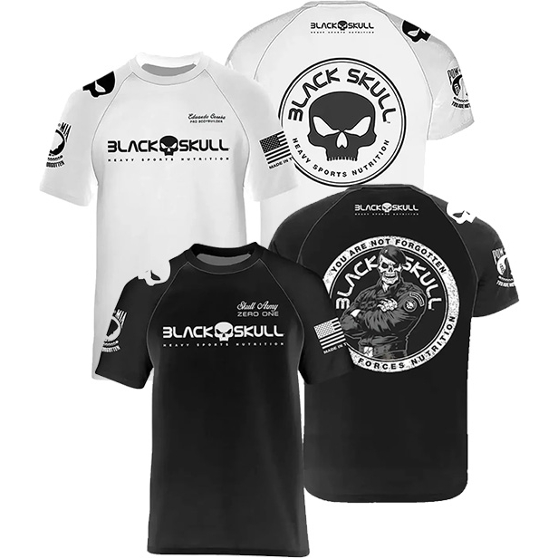 Kit 2 Black Skull Camiseta Original Dry Fit Caveira e Bope Luta Atlético exercícios academia Camisa