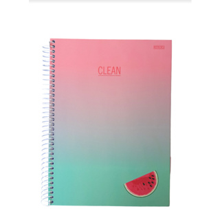 Caderno 10 Matérias Estampa de Frutas com Adesivos