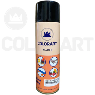 Tinta Spray Preto Brilho Para Plástico Plasti-k Colorart 300ml
