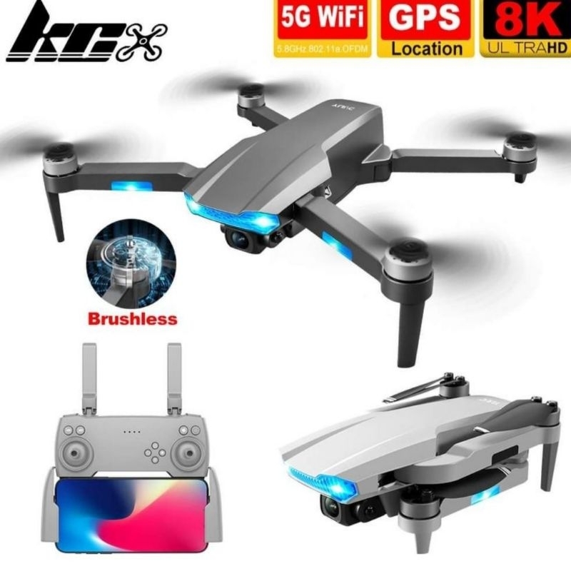 Drone S106 Professional Câmera 8K GPS 5G WiFi FPV Brushless c/ 6 Baterias