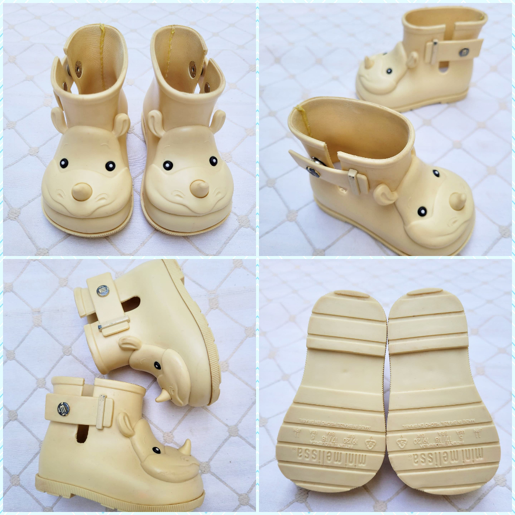 mini melissa sugar rain rino amarela unissex - 17/18 | Shopee Brasil