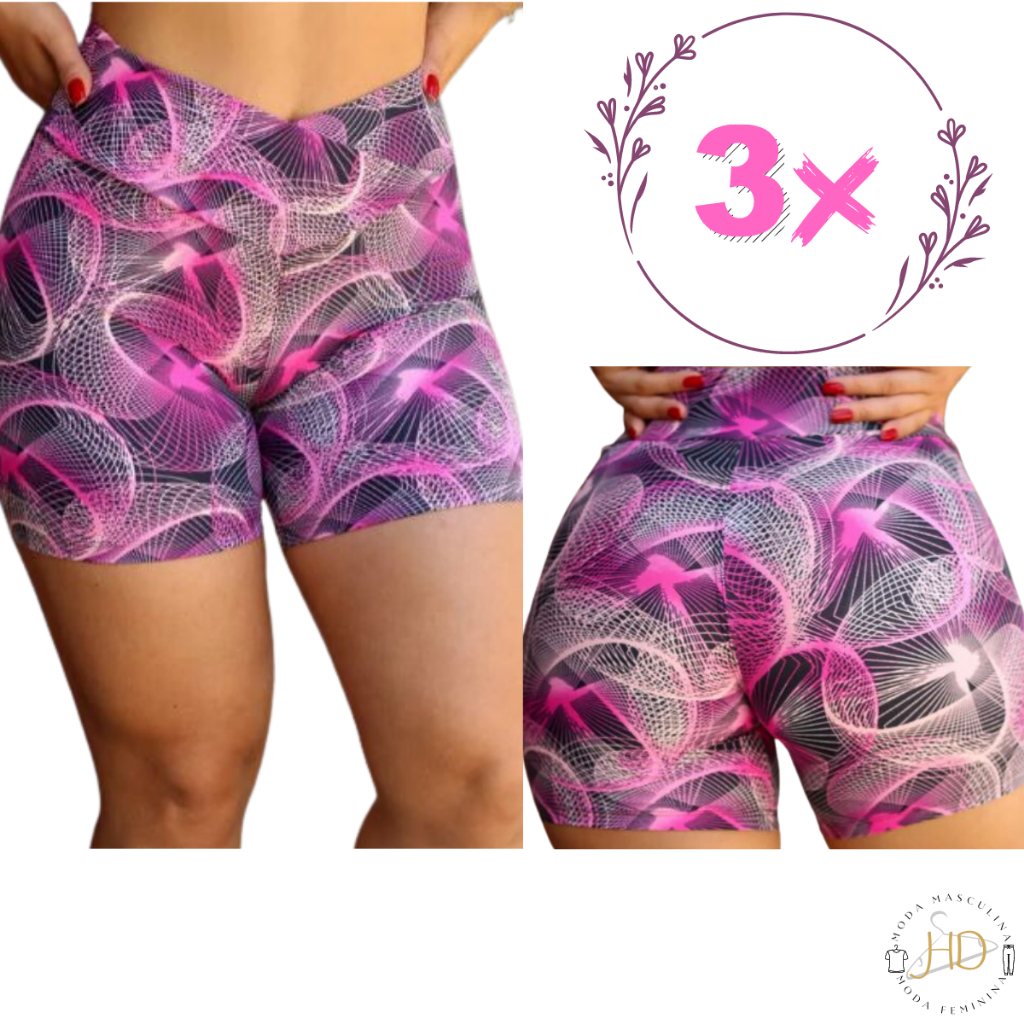 Short Legging Suplex Liso Academia Crossfit Corrida Cós Alto