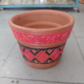 Vaso Marajoara tamanho P Vermelho com Preto- unidade
