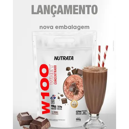 Whey Protein Concentrado 100% W100 900g Refil Chocolate – Nutrata