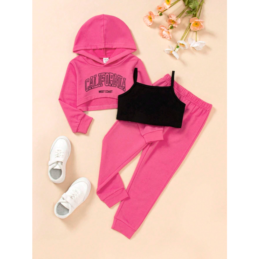 SHEIN Conjunto De Duas Peças Casual Com Moletom Com Capuz E Calça