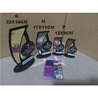 kit 5 até 15 Troféus PERSONALIZADOS com logo, dedicatória e detalhe em acrílico espelhado