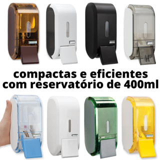 Dispenser Suporte de Sabonete Liquido ou Espuma ou Álcool em Gel Compacto Parede