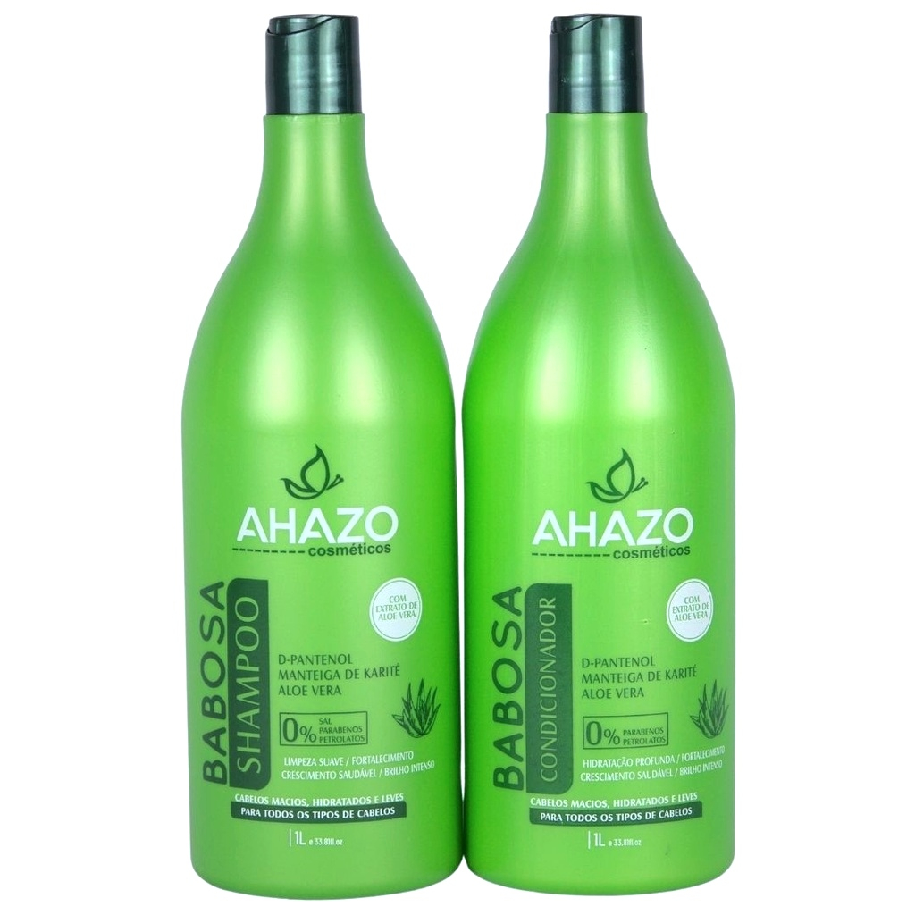 Kit Tratamento Shampoo e Condicionador Babosa 2litro Ahazo | Shopee Brasil