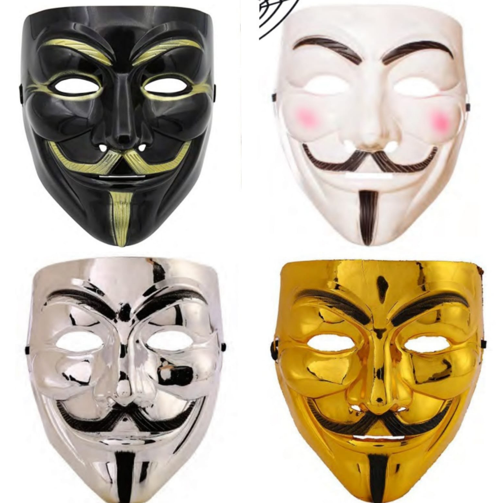 Máscara V De Vingança Anonymous Clássica e metalizada 1 unidade
