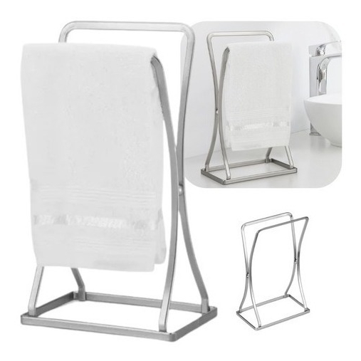 Porta Toalha De Bancada Pia Lavabo Retangular Duplo Cromado Preto Arthi
