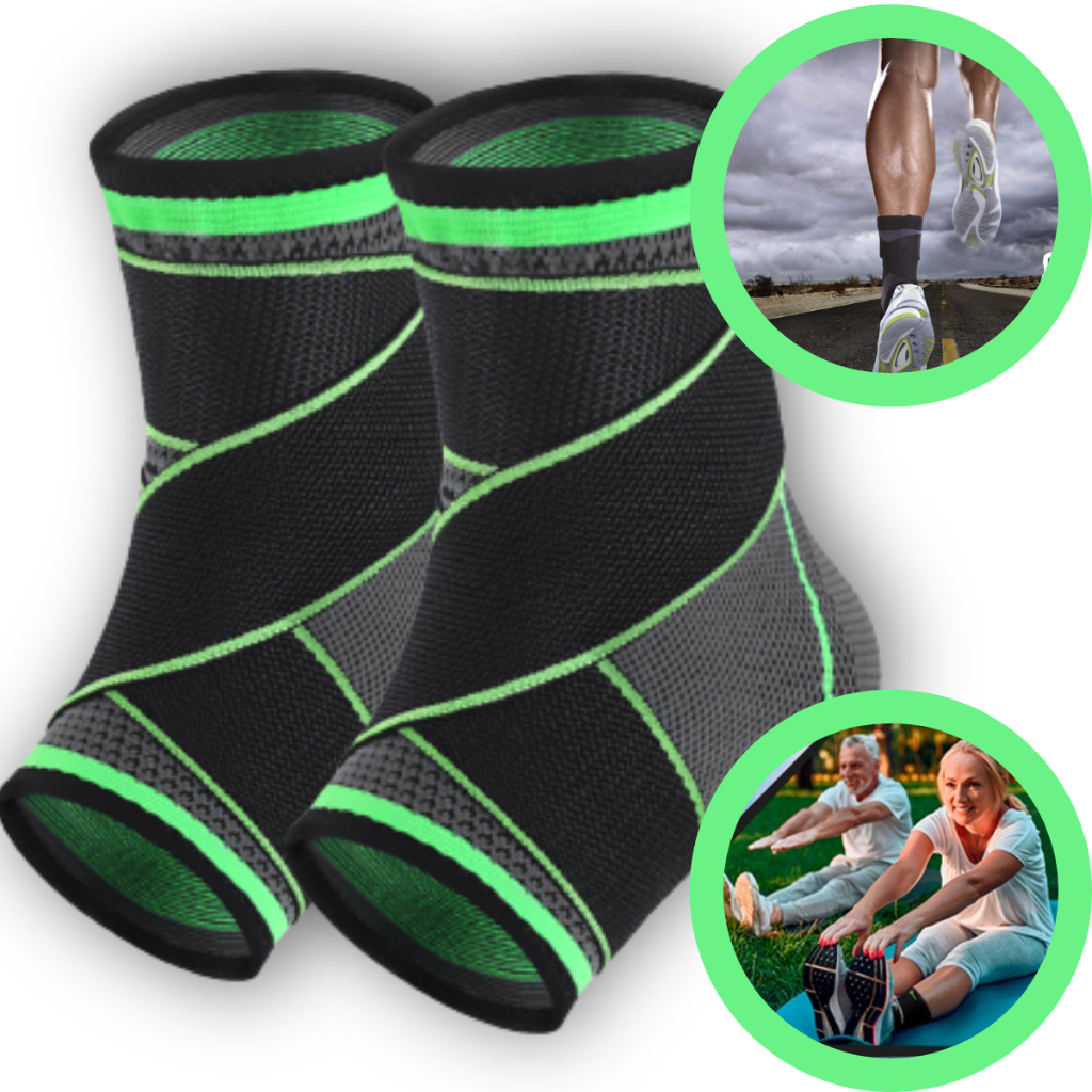 Kit Par Com 2 Tornozeleira Ortopédicas Compressão Estabilizadora Alívio De Dor Corrida Futebol Crossfit Volei Basquete Esportes