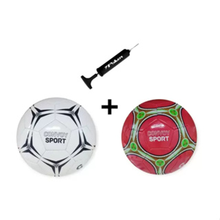 KIT - 2 Bolas De Futebol Campo Tam 5 Oficial Couro Sintético + Bomba De Ar E Bico - Cor Sortida com selo do INMETRO produto testado e aprovado. NÃO É POSSÍVEL ESCOLHER A COR DA BOLA, é encaminhado de forma aleatória.