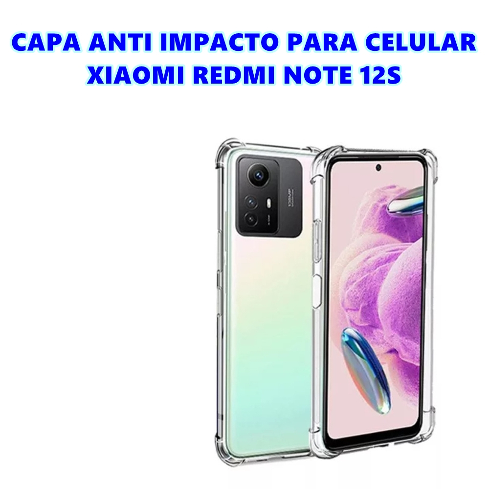 Capa anti impacto redmi note 12s capinha de silicone com borda
