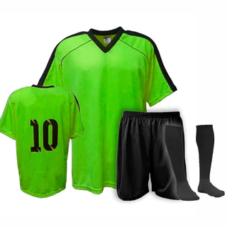 Kit Jogo de 10 Camisas Numeradas + 10 Calção + 10 Meião Fardamento Uniforme Futebol