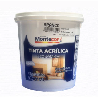Tinta Acrílica 1/4 900ml BRANCO FOSCO lavável e anti-mofo