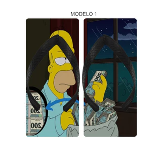 Chinelo Quadrado Masculino Simpsons Desenho Varias Estampas