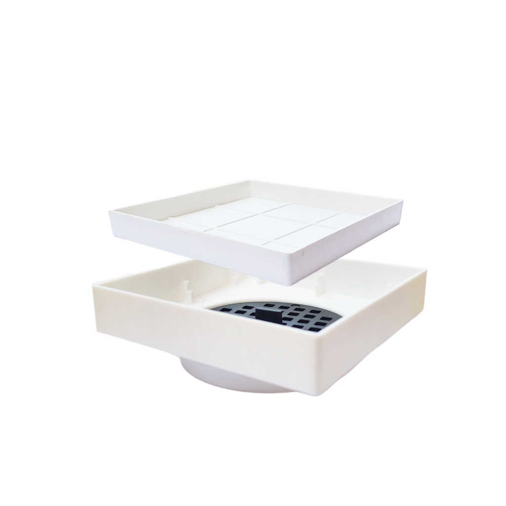 Ralo Invisível Inteligente Embutido Quadrado 11x11 para Pisos e Porcelanatos