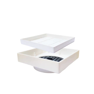 Ralo Invisível Inteligente Embutido Quadrado 11x11 para Pisos e Porcelanatos