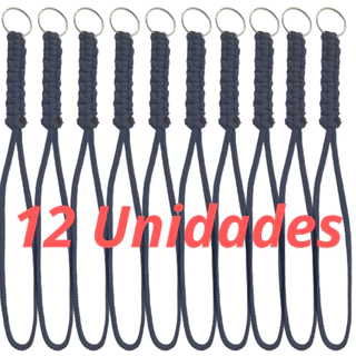 Kit 12 chaveiros de argola para moto e pescoço cordão trançado Artesanal em polipropileno