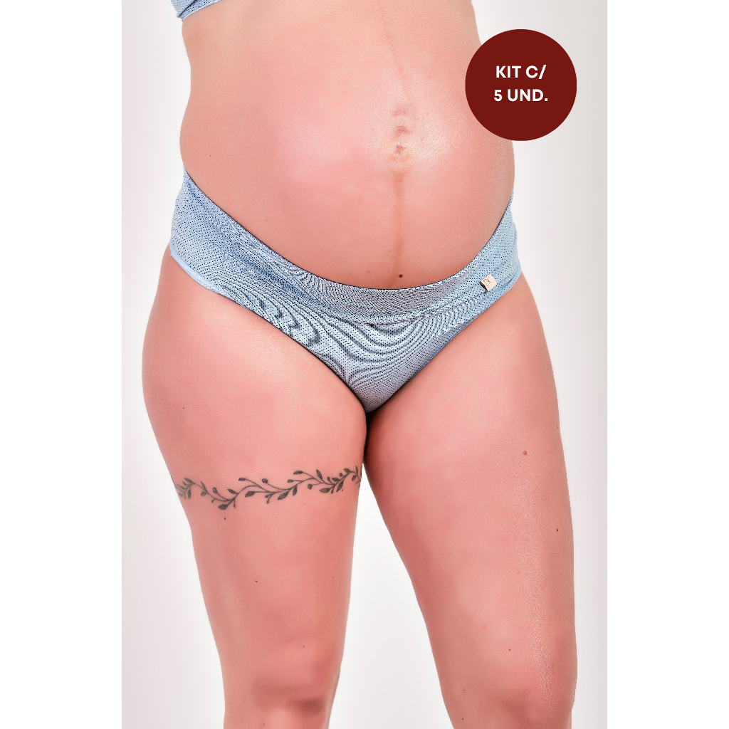 Kit C/ 5 Calcinha Gestante Pós-Parto Microfibra Conforto C/ Cós