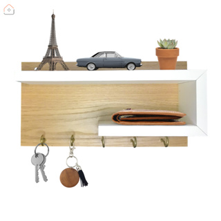 Porta Chaves com Prateleira Parede Nichos para Celular Carteira Decoração Casa mdf