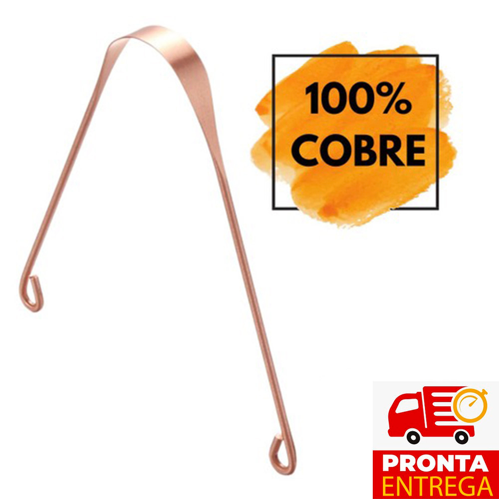 Limpador Raspador De Língua 100% Cobre Puro Ayurveda - Modelo Premium