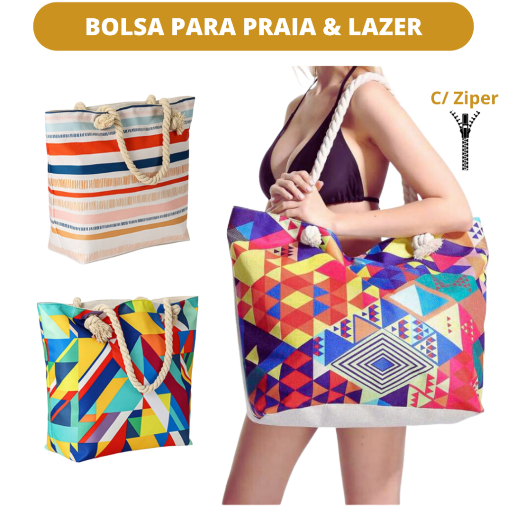 Bolsa de Praia Bege Tela Otima - comprar bolsa de Praia - Patrícia