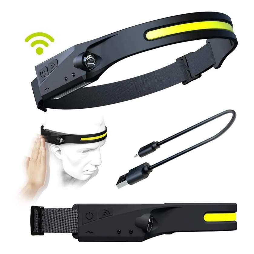 Fita Lanterna Cabeça Led Recarregável Fita Ajustável Xpe+cob Usb