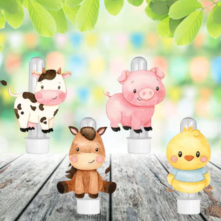 20 Tubetes + Apliques 3D Personalizado Lembrancinha Festa Aniversário Fazendinha Aquarela